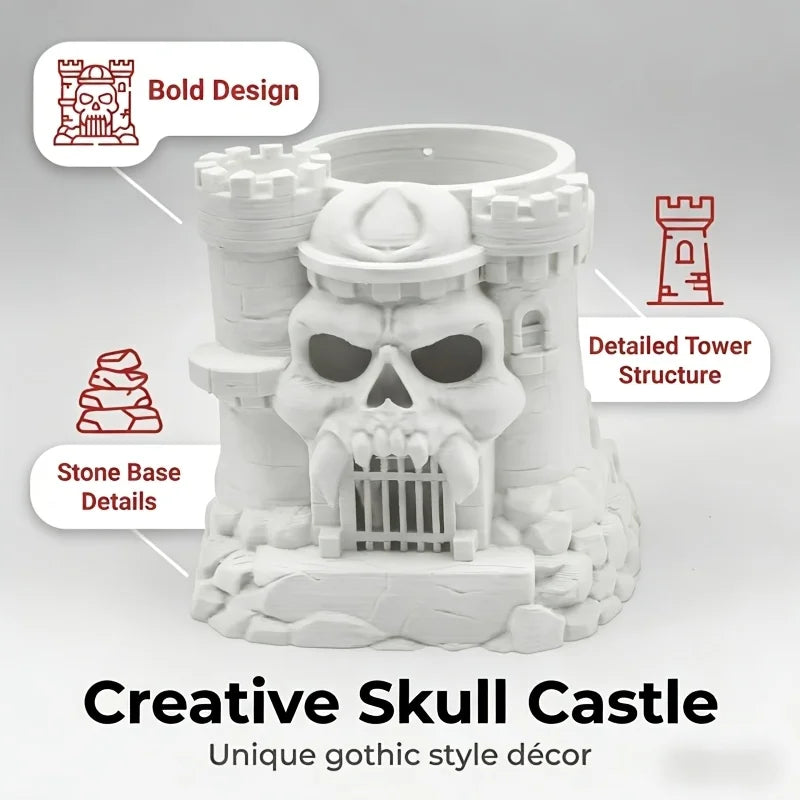 3D-Printed Skull Pen and Brush Holder