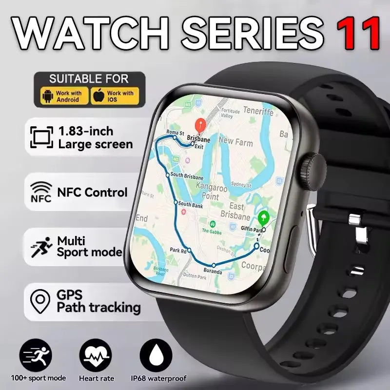 New GPS Smart Watch Series 10 For Apple Watch 10 Memory Music Video Bluetooth Call Waterproof NFC Smartwatch For Android IOS