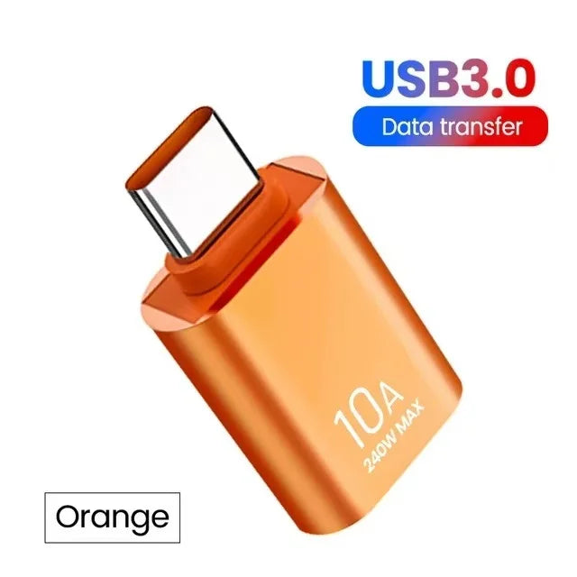 10A OTG USB 3.0 To Type C Adapter USB Female To Type c Male Fast Charging adapter OTG USB C For Xiaomi Samsung Laptop PC