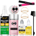 Kit de pose et de dépose pour perruque Lace Wig GOIPLE, 9 pièces avec spray de maintien, dissolvant d'adhésif, cire de contrôle des bordures, brosse, bande élastique et bonnets à perruque