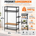 Perchero de metal resistente de 4 niveles con estantes ajustables y cestas laterales, organizador de armario con ruedas para vestidor, lavandería y dormitorio