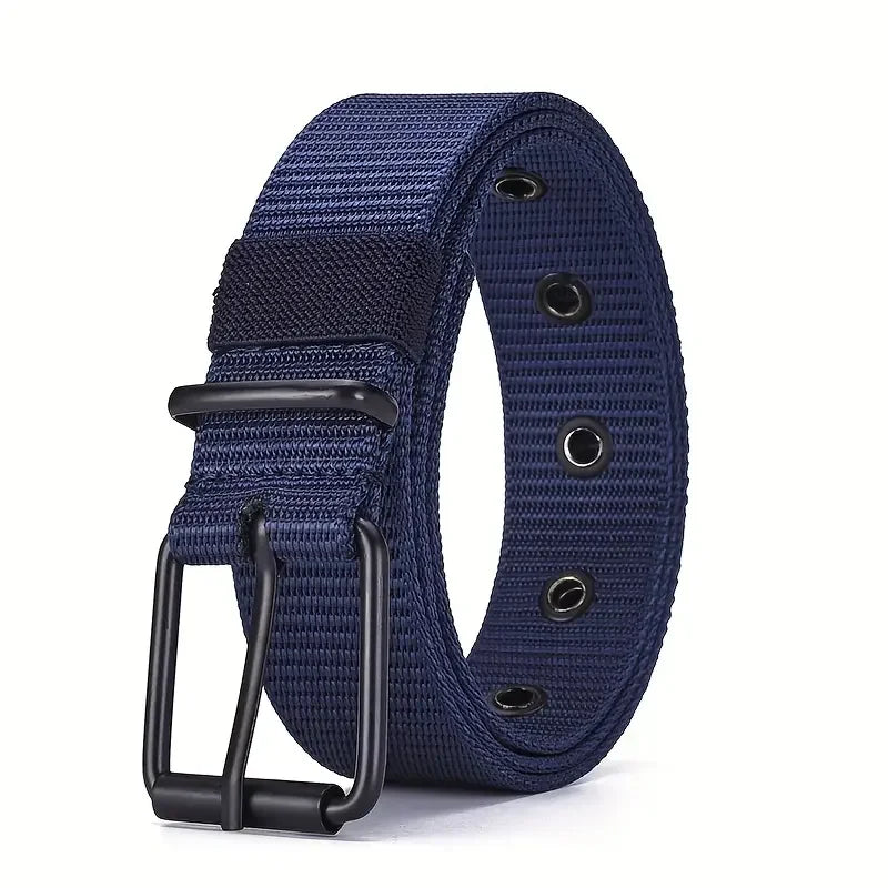 1 Stück Herren-Gürtel aus strapazierfähigem Nylon-Canvas – robuster taktischer Arbeitsgürtel mit stilvoller Steckschließe für den Alltag
