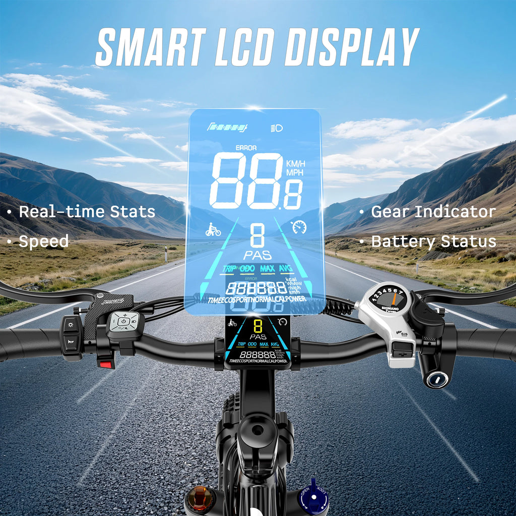 PHILIAM E-bike 3000W Dual Motor 52V 23AH Battery 60KM/H Fat Tire Electric Bike 7-Speed 4-Piston Hydraulic Brakes Adult Electric Bicycle