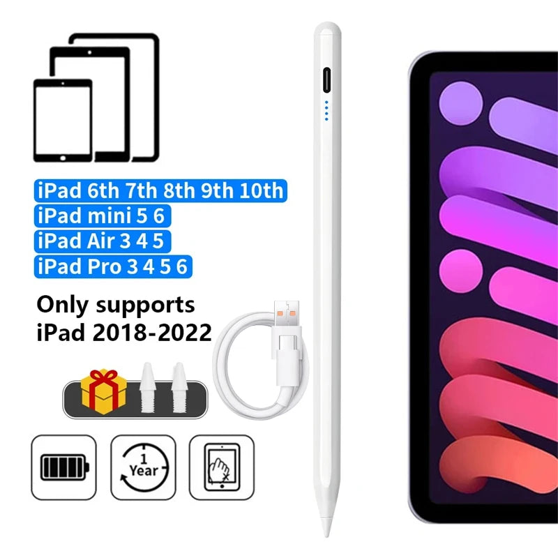 For Apple Pencil 2 1 Palm Rejection Power Display iPad Accessories iPad 2022 2021 2020 2019 2018 Pro 11 12.9 Air Mini Stylus Pe