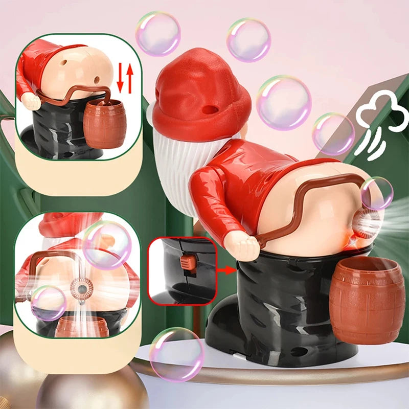 Funny Santa Bubble Blower Led Farting Butt Machine Ornament Automatic Bubble Blowing Holiday Parties Decoration Christmas Gifts