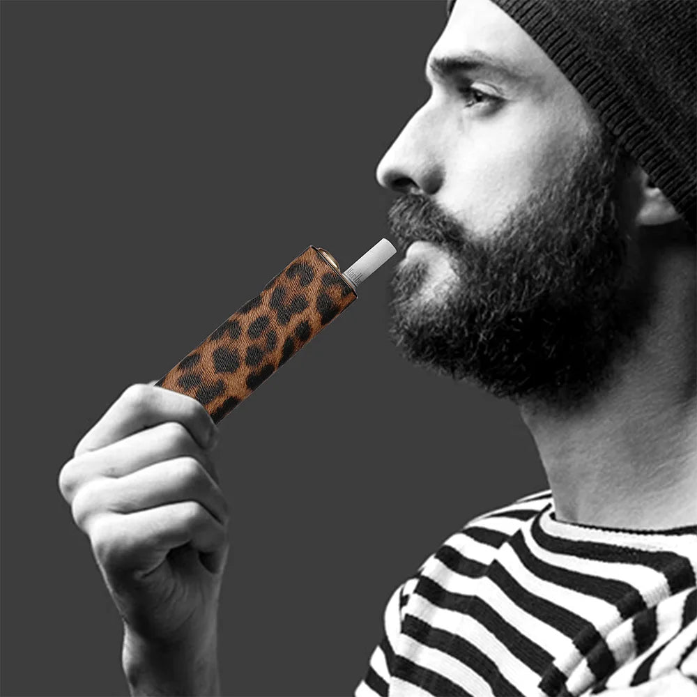 Funda protectora de piel sintética adecuada para ILUMA ONE, con estampado de leopardo para proteger los accesorios del cigarrillo electrónico.