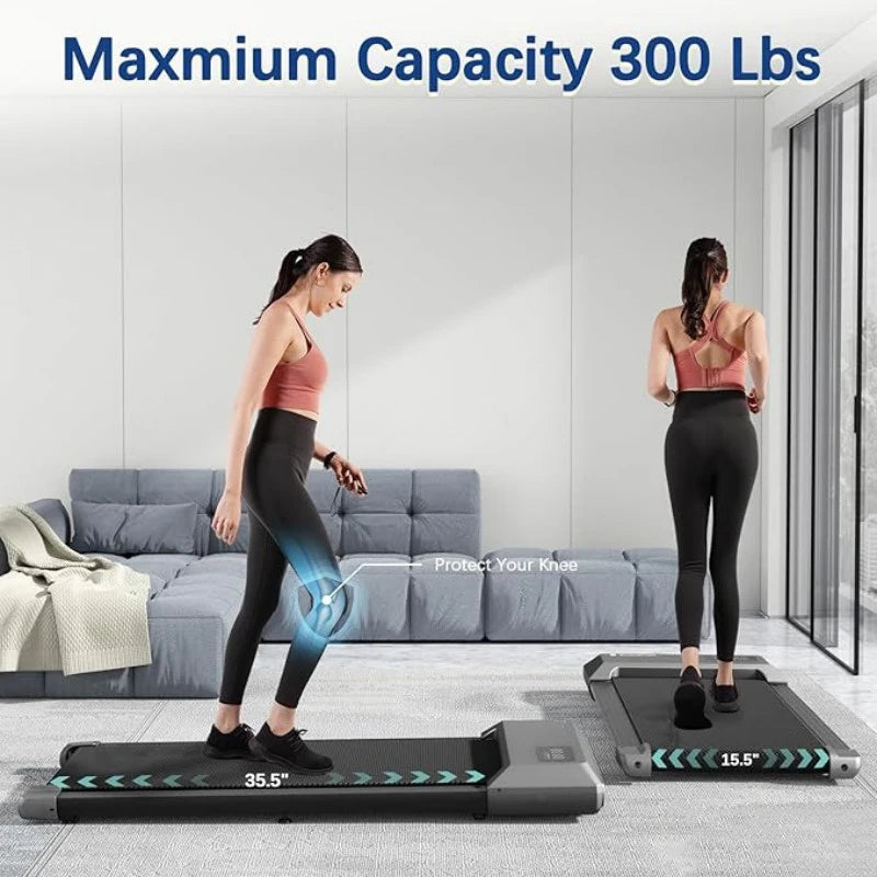 300-lbs-Laufband für zu Hause, 2,5-PS-Laufband, Walking Pad, LCD-Digitalanzeige, 2-in-1-Fitnessgerät zum Gehen, Laufen und Trainieren