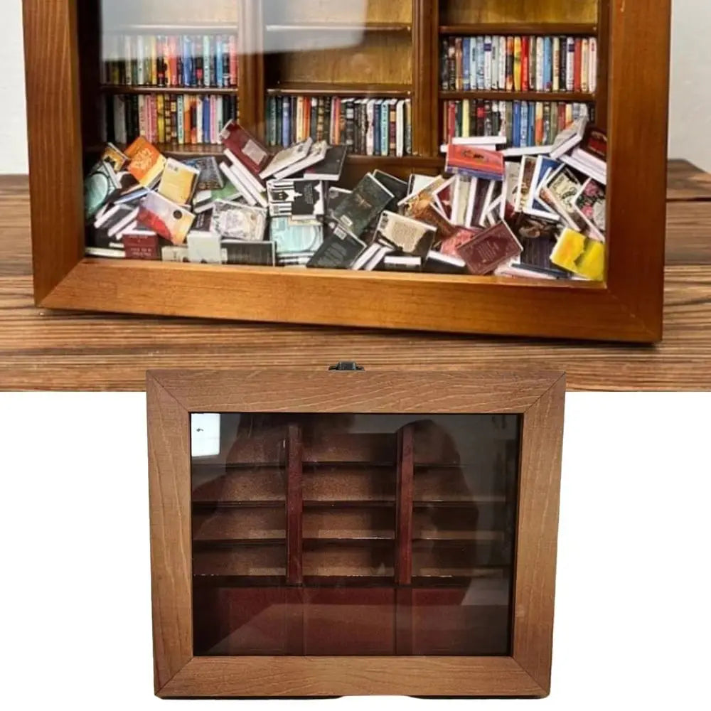 Decoración para estantería de libros Ansiedad Estantería de libros Decoración para el hogar Escritorio Juguetes antiestrés Estantería de madera en miniatura Estantería de madera Figura artesanal Estatua