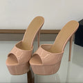 Mules donna Liyke lucide con maxi plateau e tacco