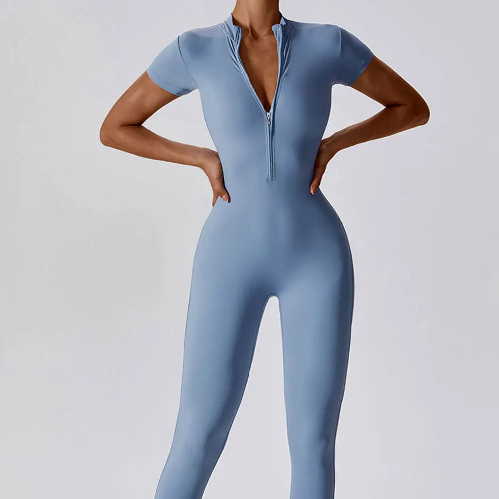 Tuta intera yoga donna SWELTERING con zip