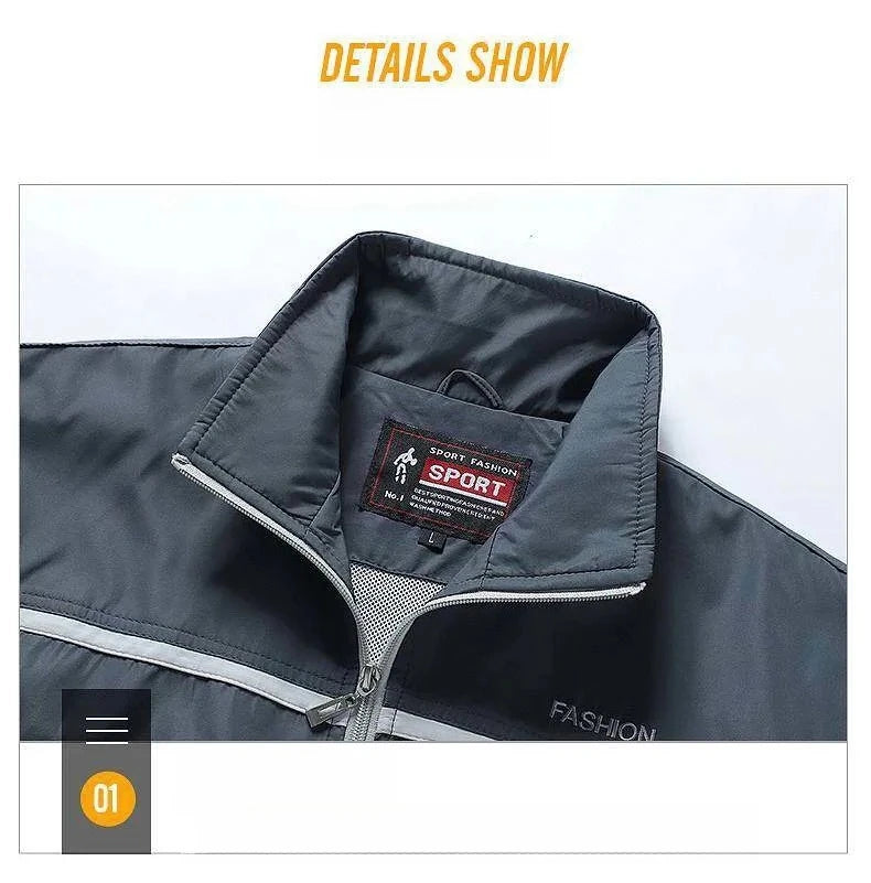 Completo sportivo uomo con giacca zip e pantaloni