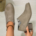 Women's Booties 2025 Autumn Suede Chelsea Boots Fashion Women's Size 43 Platform Boots Side Zipper Heeled Ankle Boots Women's Boots