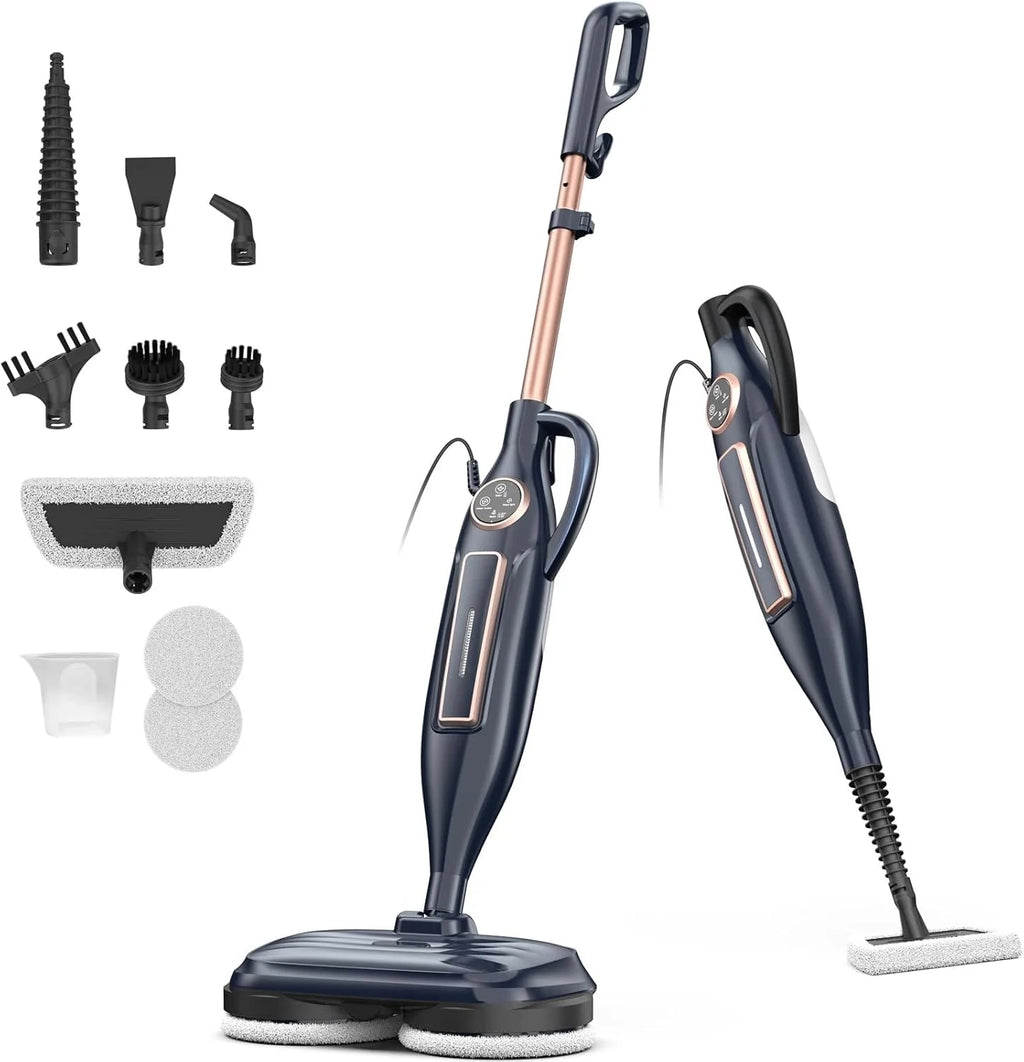 VM6 Steam Mop Cleaner 1300W Power High Temperature with Rotating Mop Pad 10 in 1 Lightweight for Home Kitchen Vacuum Steam Clean