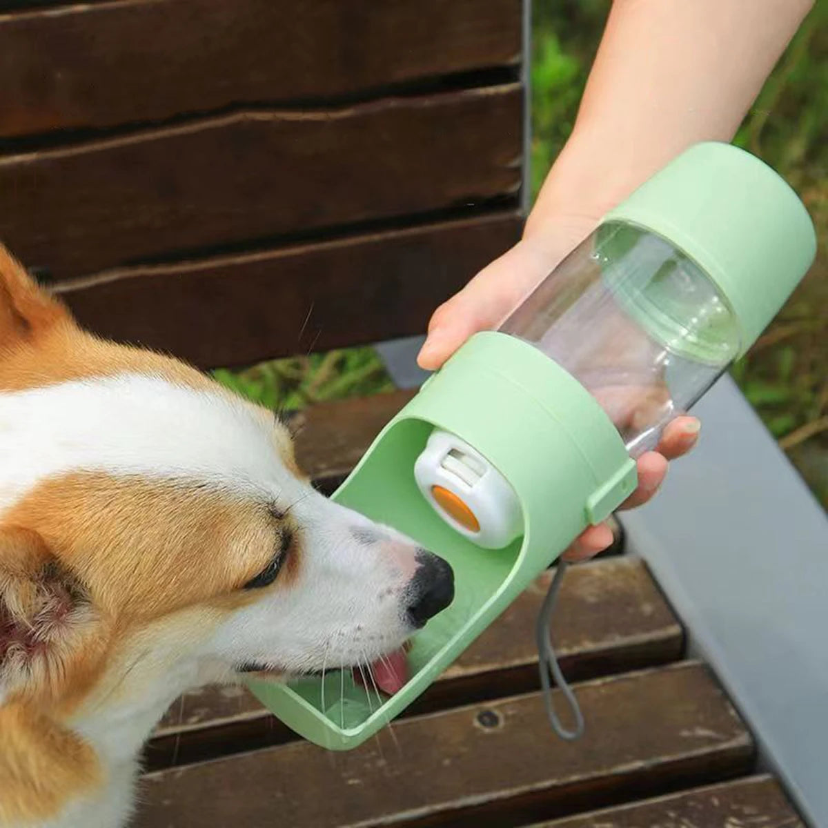 Botella de agua portátil para perros y gatos con compartimento para comida y agua, comedero para cachorros y mascotas, accesorios para viajes al aire libre