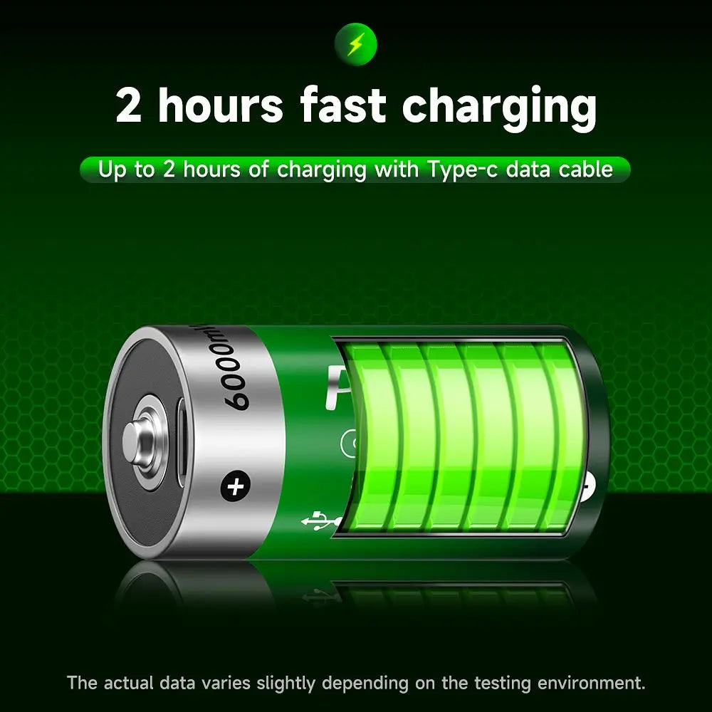 Batterie rechargeable au lithium Palo 1,5 V R14 LR14 avec chargement USB, batterie Li-ion taille C pour chauffe-eau, gazinière, radio, rasoir