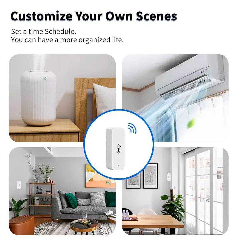 Tuya Wifi/Zigbee Temperature And Humidity Sensor Indoor Thermometer Smart Life Control For Home Work With Alexa Google Assistant