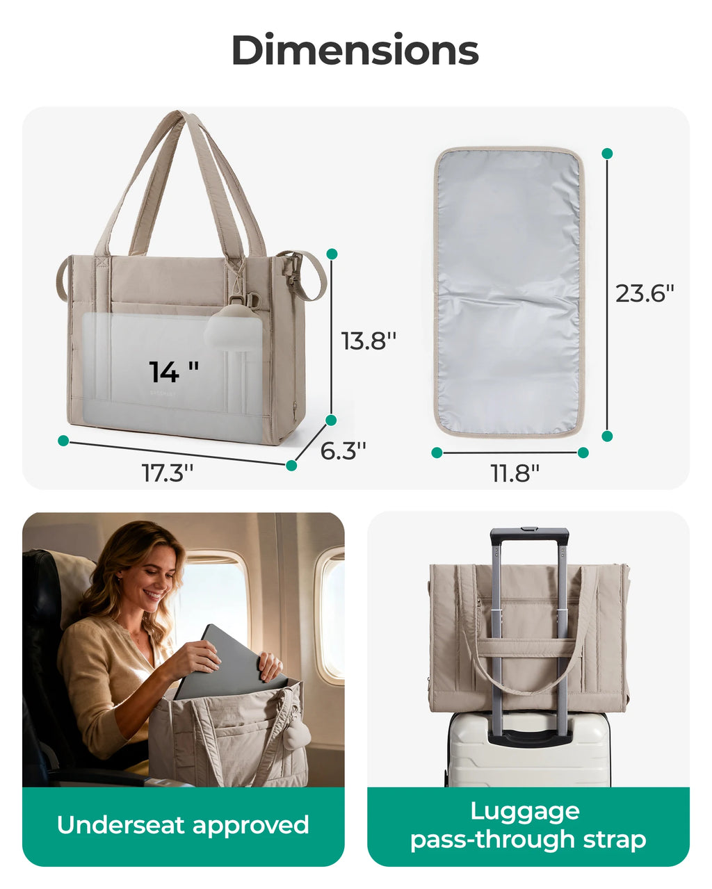 BAGSMART Diaper Bag Tote 5-in-1 Mommy Bag Water Resistant Puffer Baby Bag with Pacifier Case Insulated Pockets