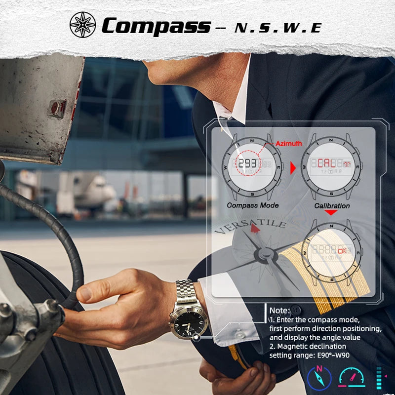 NORTH EDGE Outdoor Digital Watch with Altimeter and Compass