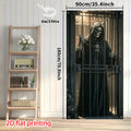 1pc, 2Dflat, Gothic Death Curtain - Skull and Cage Decoration, Suitable for Halloween Parties, Indoor/Outdoor Use, wsj