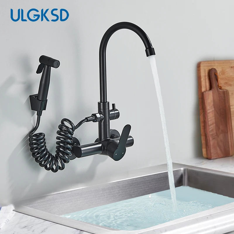 Robinet de cuisine encastré avec douchette bidet, eau chaude et froide, mitigeur d’évier, installation encastrée, robinet mitigeur de cuisine, robinet de bidet pour évier