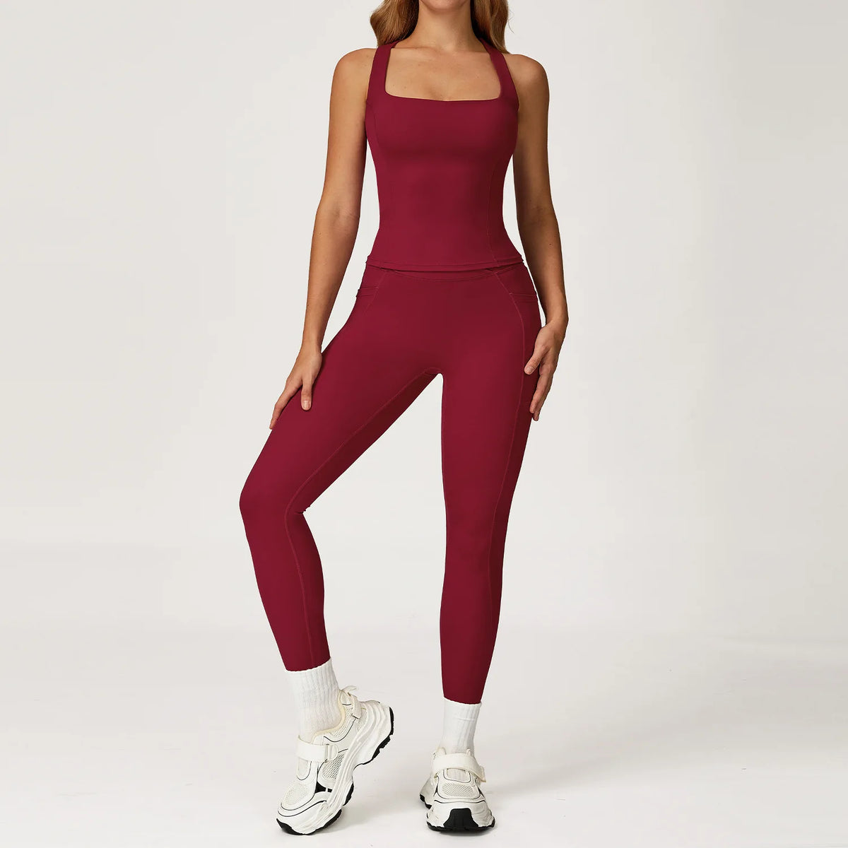 Ensemble yoga femme, 2 pièces, haut et legging