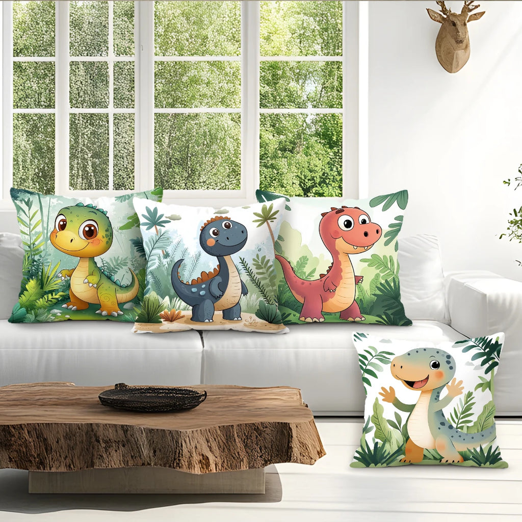 Cute Dinosaur Cushion Pillowcase Printed Polyester 40/45/50cm Throw Pillowcover Decorative Sofa Cushion Pillowslip Home Decor