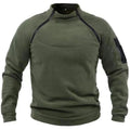 Men's Polar Fleece Outdoor Warm Breathable Tactical Zipper Standing Neck Long Sleeves Casual Solid Color Sweatshirt