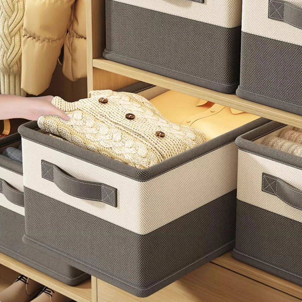 Caja de almacenamiento para el hogar para ropa de cama y ropa, organizador con compartimentos para debajo de la cama, ahorra espacio y organiza la ropa