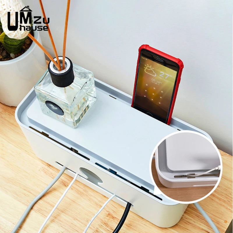 ABS Power Strip and Cable Organizer Box