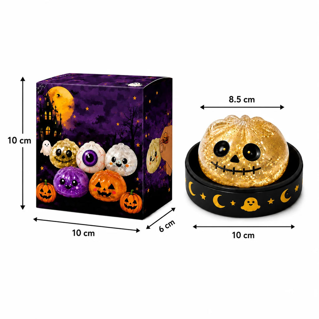 5.5cm/8.5cm Halloween Ghost Dumpling Pressure Squishies Slow Rising Stress Relief Fidget Toy for Kids Adults Anti-Anxiety Gift