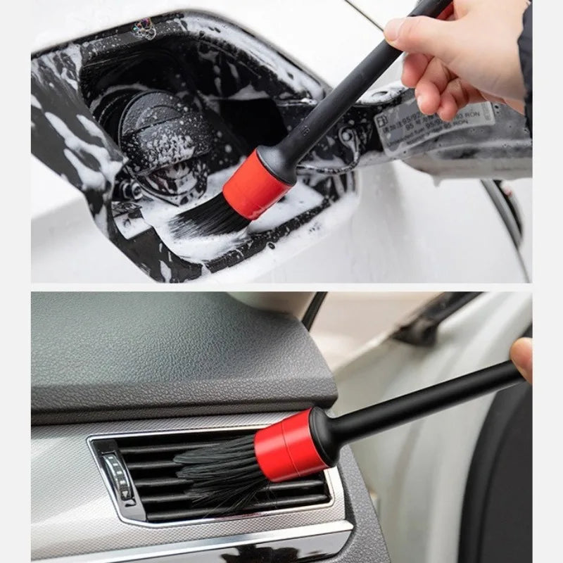 Kit de brosses de nettoyage pour voiture, pinceaux de detailing automobile pour intérieur de véhicule, set de brosses pour jantes, plastique