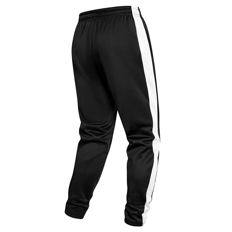 Men's Colorblock Patchwork Athletic Joggers Pants Trousers Fall Winter Cozy Warm Fleece Lined Sweatpants with Side Pockets
