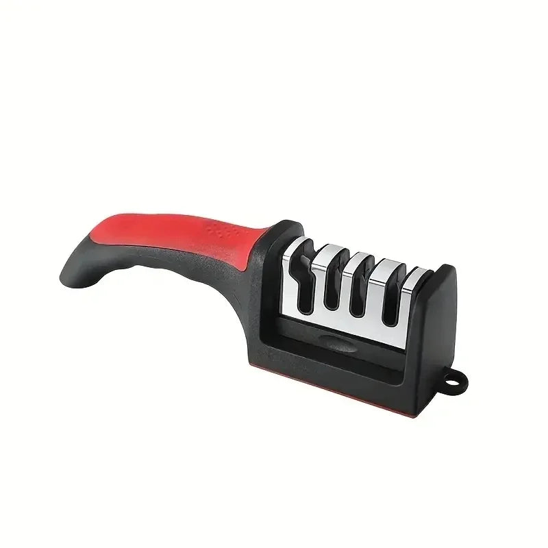 Afilador de cuchillos de 4 etapas para cuchillos de cocina, de acero inoxidable, con piedra de afilar de triple uso para utensilios de cocina
