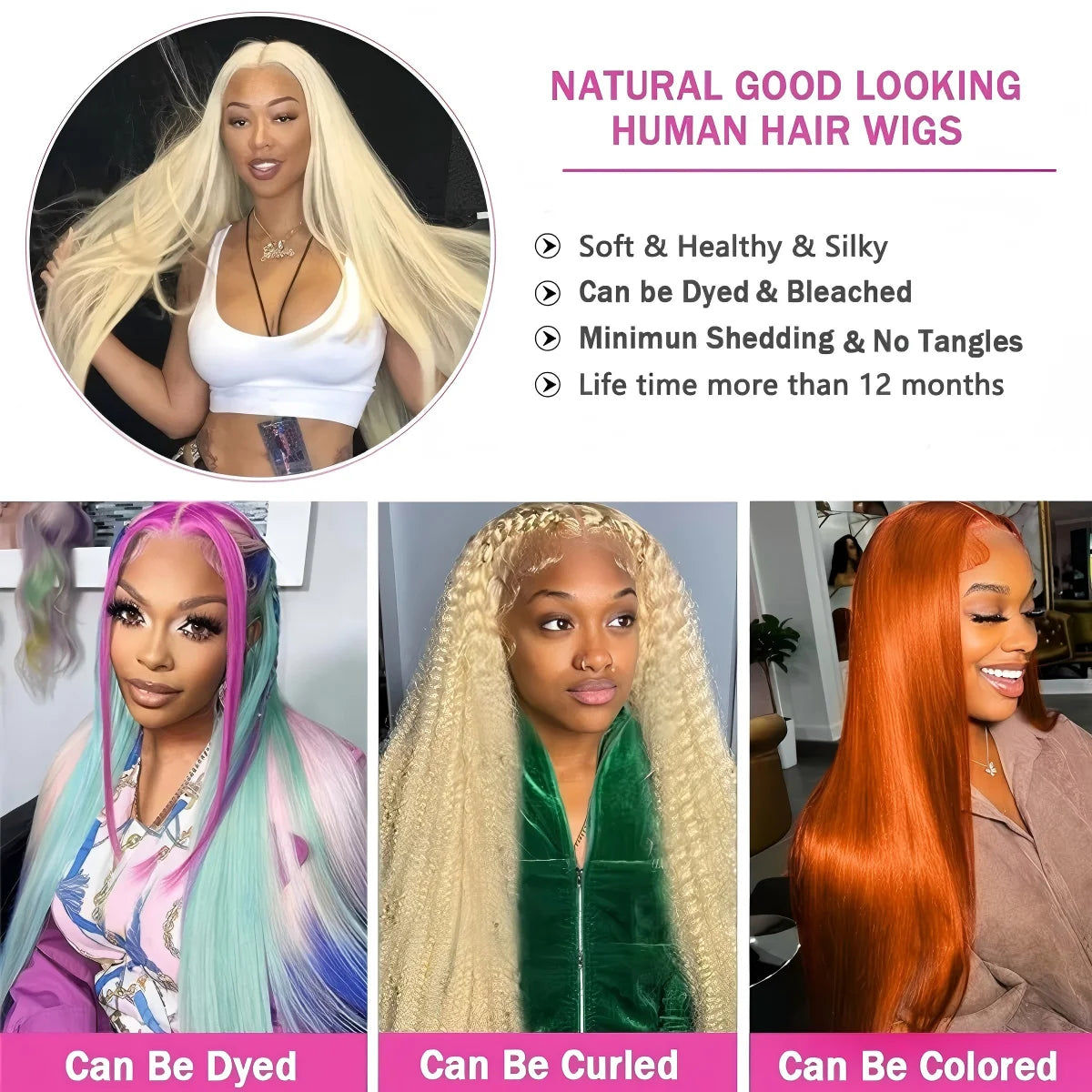 613 Glattes Echthaar-Bundles Remy Brasilianisches Blond 1/3/4 Bundles-Angebot Knochenglattes Echthaar Unbehandelte Extension-Bundles Brasilianisches 613 Glattes Echthaar für schwarze Frauen