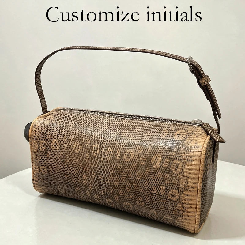 Customize Initials Leather Snake Pattern Mini Pillow Bags For Women Luxury Designer Handbags Purses 2026 New In Cowhide Shoulder