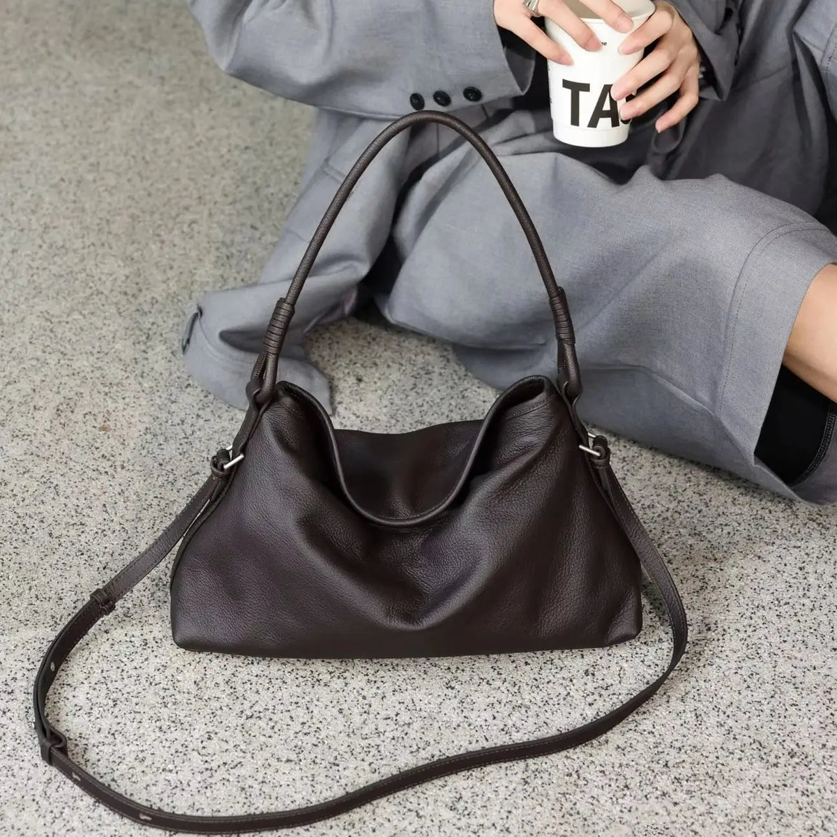 Women‘s Genuine Leather Luxury Designer Shoulder Crossbody Underarm Purse Bags Soft Cowhide Large Capacity Ladies Tote Bag 2026