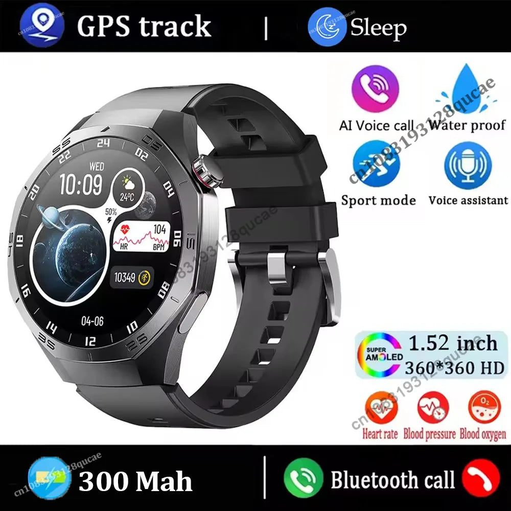 2026 Watch 5 Pro GPS Track Smart Watch Men 360*360 AMOLED Screen NFC BluetoothCall Waterproof Health Monitor Man Smartwatch Ht30