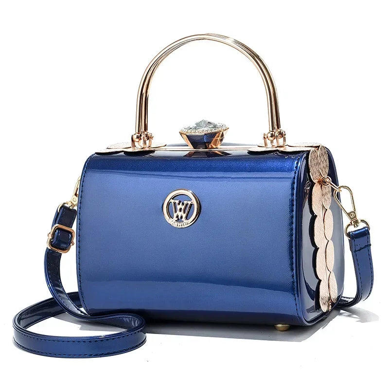 Fashionable Casual Women's Small Square Bag Shiny Single Shoulder Crossbody Bags Luxury Brand Designer Handbag Banquet Bag Women