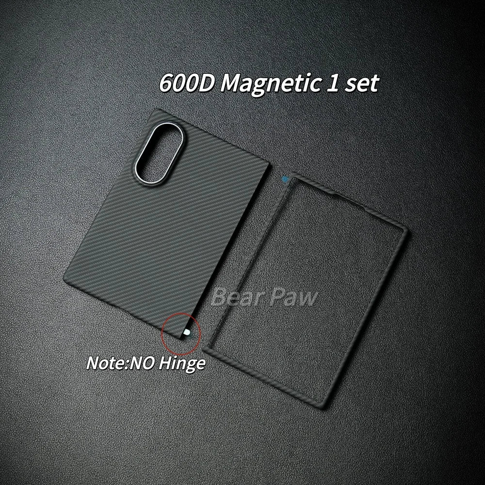 Aixs Hinge Magnetic Case for Samsung Z Fold 8 Wide for MagSafe Aramid Carbon Fiber Cases with Metal Ring Lens Protective Case