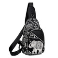 Trendy Ethnic Chest Bag for Women, Multiple Pockets, Large Capacity, Crossbody Bag for Coins, Mobile Phone, Cards, and Wallet