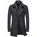 New Winter Men Business Casual Woolen Blends Cashmere Trench Coats Long Jackets Man Fleece Jackets Overcoats Wool Blends Size 4X