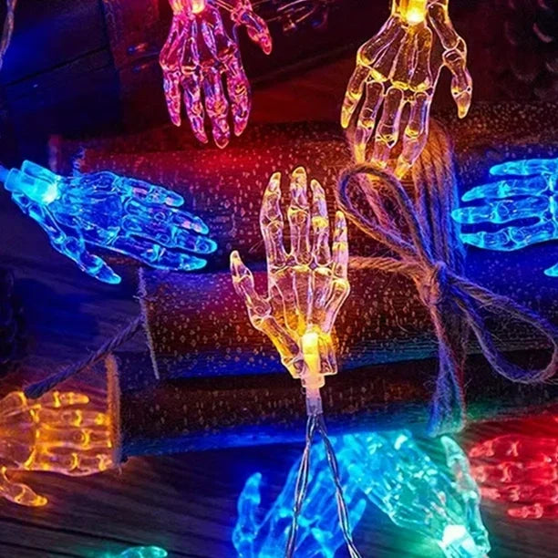 1 unidad de luces LED de manos fantasma, a pilas, multicolor, para decorar interiores y exteriores, patios y fiestas de Halloween