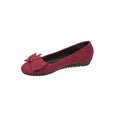 Damen Ballerinas mit großer Schleife, weiches Wildleder, runde Kappe