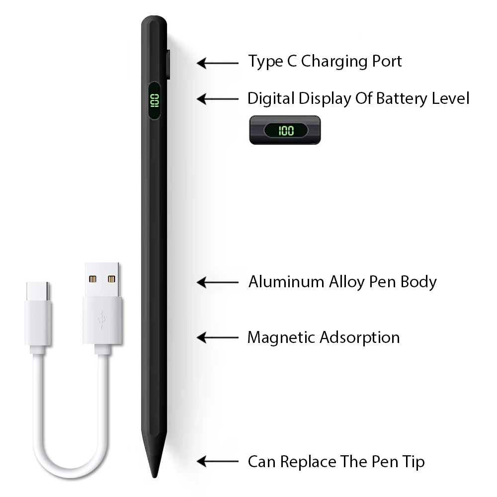 For Apple Pencil For Ipad A16 2025 10th Generation Stylus Pen Pro 13 M5 12.9 Air 11 M4 M3 5 4 3 Mini 7 6 A17 8th 9th Touch Pens