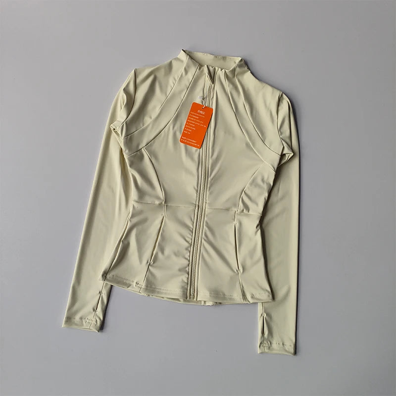 Giacca sportiva donna aderente con zip