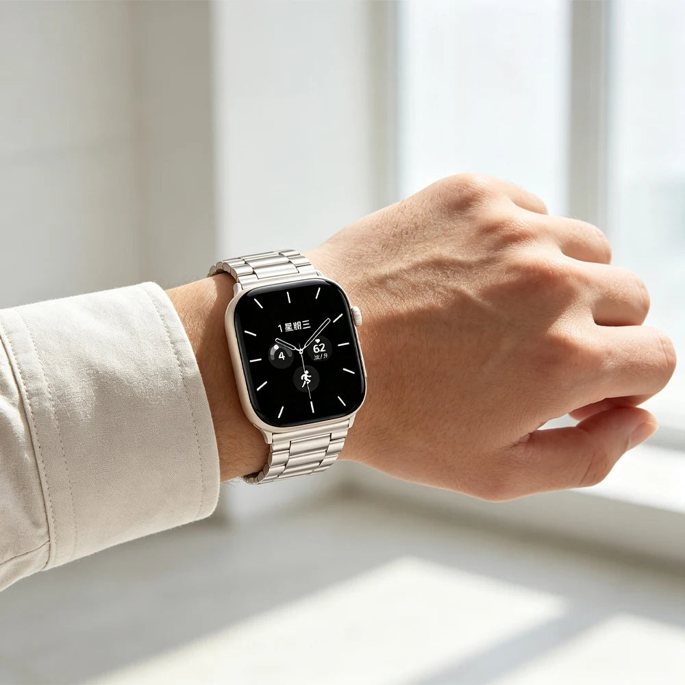 Metal Strap for Apple Watch 12 11 10 46mm 42mm Ultra 4/3/2 49mm Stainless Steel Wristband for IWatch 9 8 7 6 5 SE 45mm 41mm 44mm