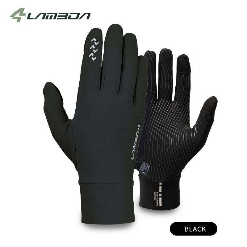 LAMEDA 5-15℃ Cycling Gloves Autumn And Winter Touchscreen Full Finger Thermal Gloves Road Mountain Warm Bike Gloves For Men