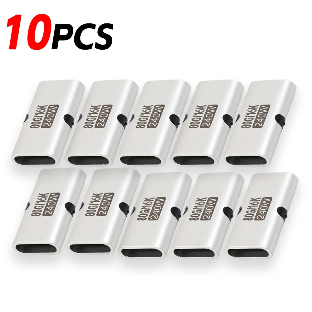 1-10pcs 240W PD USB C Female To Female Adapter 80Gbps High-Speed 16K 60Hz Video for MacBook Pro Air IPad Type-C HUB Converter
