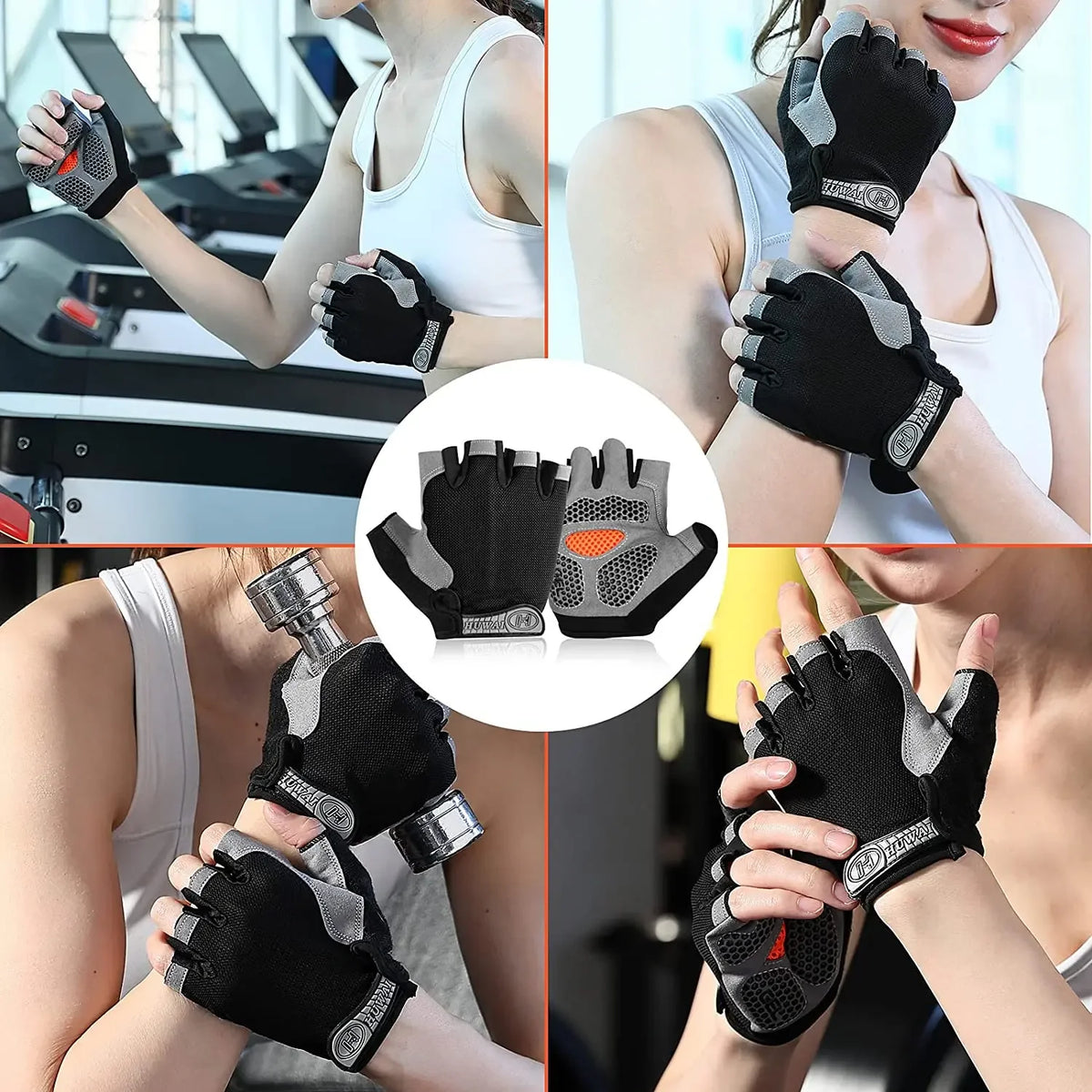 Fingerless Training Gloves for Gym, Weightlifting and Cycling