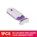 Depilador Elétrico Portátil Feminino Recarregável Aparador Pelos Corpo Axilas Pernas Pele Sensível Viagem